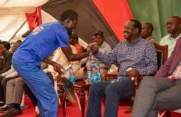 File image of Raila Odinga and Nuru Okanga.